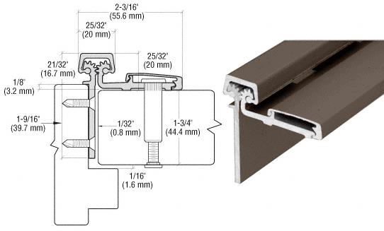 CRL Dark Bronze Anodized Roton 053 Series Half Surface Continuous Hinge