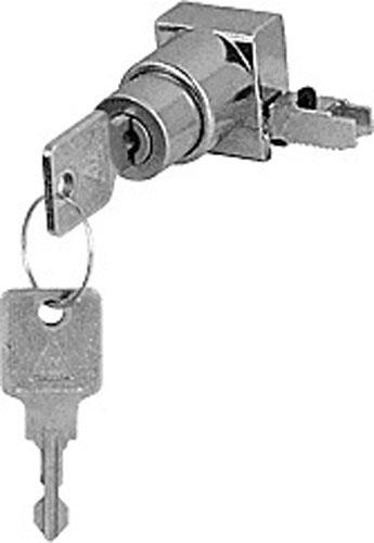 CRL Chrome End Cap Sliding Door Lock - Keyed Alike