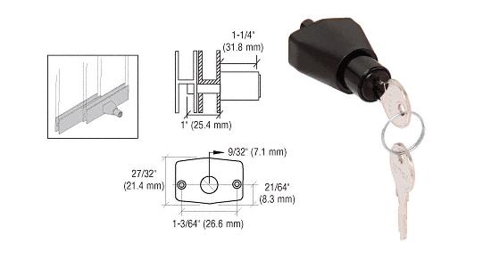 CRL Black Chrome Sliding Door Lock