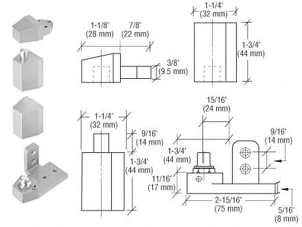 CRL Offset Satin Aluminum Right Hand Pivot Set Flush with Frame Face
