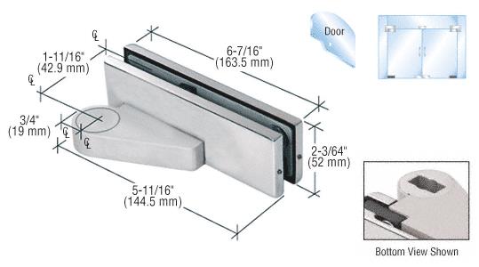 CRL Polished Stainless Left Offset Bottom Door Patch Fitting