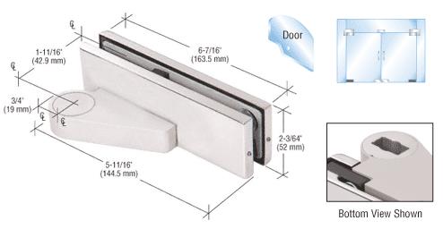CRL Brushed Stainless Right Offset Bottom Door Patch Fitting