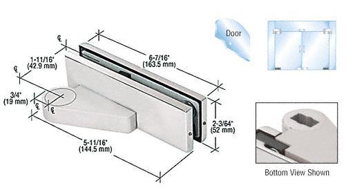 CRL Polished Stainless Right Offset Bottom Door Patch Fitting