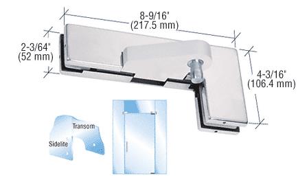CRL Polished Stainless Left Offset  Sidelite Mounted Transom Patch Fitting