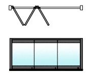 CRL Black 3-Panel Overhead Track Full Leaf Bi-Fold Door Configuration