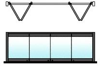 CRL Black 4-Panel Bipart Overhead Track Full Bi-Fold Door Configuration