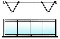 CRL Polished Stainless 4-Panel Bipart Overhead Track Full Bi-Fold Door Configuration