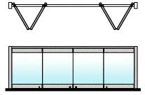 CRL Satin Anodized 4-Panel Bipart Overhead Track Full Bi-Fold Door Configuration