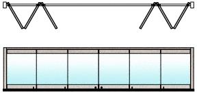 CRL Brushed Stainless 6-Panel Bipart Overhead Track Full Bi-Fold Door Configuration