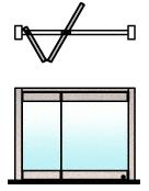 CRL Brushed Stainless 2-Panel Overhead Track Half Leaf Bi-Fold Door Configuration