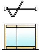 CRL Polished Brass 2-Panel Overhead Track Half Leaf Bi-Fold Door Configuration