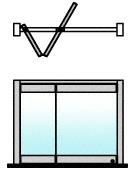 CRL Satin Anodized 2-Panel Overhead Track Half Leaf Bi-Fold Door Configuration