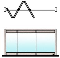 CRL Brushed Stainless 3-Panel Overhead Track Half Leaf Bi-Fold Door Configuration