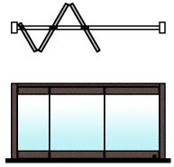 CRL Dark Bronze Anodized 3-Panel Overhead Track Half Leaf Bi-Fold Door Configuration