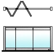 CRL Polished Stainless 3-Panel Overhead Track Half Leaf Bi-Fold Door Configuration
