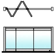 CRL Satin Anodized 3-Panel Overhead Track Half Leaf Bi-Fold Door Configuration