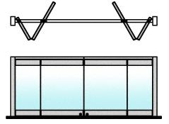 CRL Satin Anodized 4-Panel Bipart Overhead Track Half Bi-Fold Door Configuration
