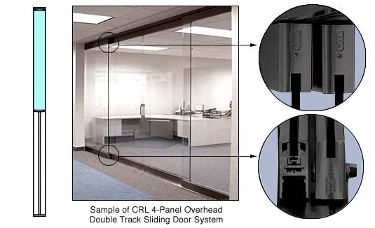 CRL Black 1-Panel Overhead Single Track Sliding Door System