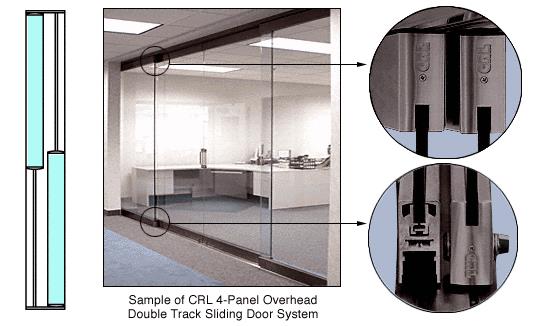 CRL Dark Bronze Anodized 2-Panel Overhead Double Track Sliding Door System