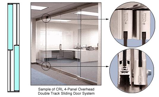 CRL Satin Anodized 2-Panel Overhead Double Track Sliding Door System