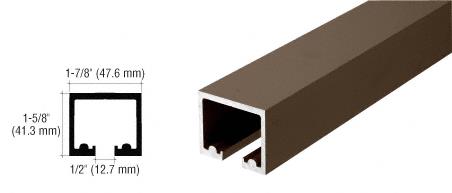 CRL Dark Bronze Anodized 240" Length Top Track for OT Series Top Hung Sliders and Bi-Fold Doors
