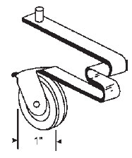 STB Sliding Screen Door Roller, Spring Tension Type, Steel Wheel, 1" Diameter