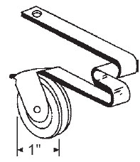 STB Sliding Screen Door Roller, Spring Tension Type, Nylon Wheel, 1" Diameter