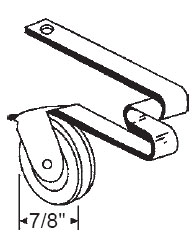 STB Sliding Screen Door Roller, Spring Tension Type, Nylon Wheel, 7/8" Diameter