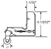 STB Sliding Glass Door Roller for Steel Doors, Nylon Wheel, 1" Diameter