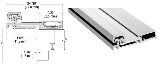 CRL 100 Series Satin Anodized Standard Duty Full Surface Continuous Hinge - 83 in long