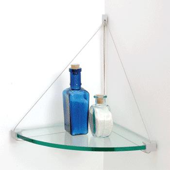 CRL 10" x 10" Corner Cable Glass Shelf Kit
