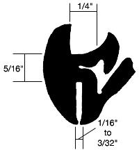 CRL One-Piece Self-Sealing Universal Weatherstrip 1/32" to 3/32" Panel - 1/4" Glass