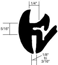 CRL One-Piece Self-Sealing Universal Weatherstrip  1/8" to 3/16" Panel - 1/4" Glass