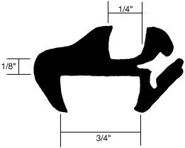 CRL One-Piece Self-Sealing Universal Weatherstrip 3/4" Panel - 1/4" Glass