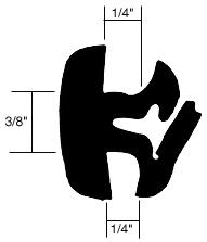 CRL One-Piece Self-Sealing Universal Weatherstrip 1/4" Panel - 1/4" Glass