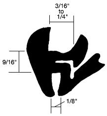 CRL One-Piece Self-Sealing Weatherstrip 1/8" Panel - 3/16" to 1/4" Glass