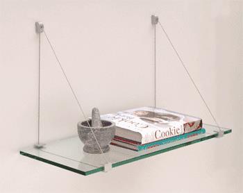 CRL Satin Aluminum 10" x 36" Cable Glass Shelf Kit