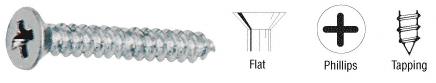 CRL Brushed Stainless #10 x 1-1/2" Flat Head Phillips Screws - Package of 100