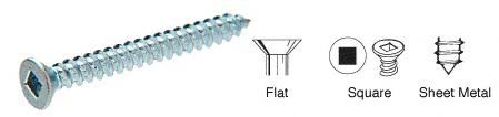 CRL 10 x 2" Square Drive (Robertson) Flat Head Sheet Metal Screws - Package of 100