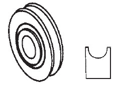 STB Sliding Door Roller, Nylon w/Ball Bearing, 1-1/4" Diameter, 5/16" Width
