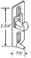 STB Sliding Glass Patio Door Keeper, Chrome, 2-3/4" Height x 7/8" Width