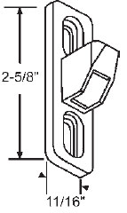 STB Sliding Glass Patio Door Keeper, Chrome, 2-5/8" Height x 11/16" Width