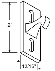 STB Sliding Glass Patio Door Keeper, Chrome, 2" Height x 13/16" Width
