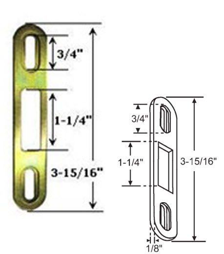 Sliding Glass Patio Door Keeper,  3-15/16" Height