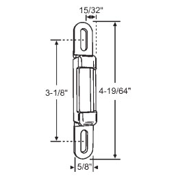 STB Sliding Glass Patio Door Keeper, 4-19/64" Height x 5/8" Width