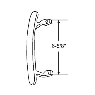 STB Sliding Glass Patio Door Interior Pull Handle, Black, 6-5/8" Screw Holes