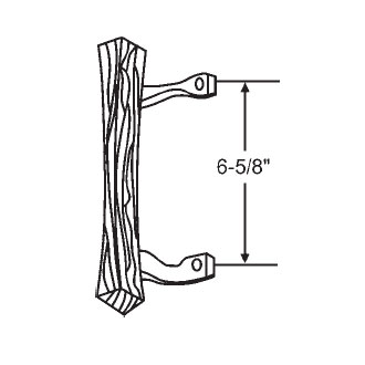 STB Sliding Glass Patio Door Interior Pull Handle, Black with Wood Handle, 6-5/8" Screw Holes