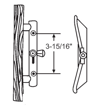 STB Sliding Glass Patio Door Handle Set, Internal Locking, Non-Keyed, Aluminum with Brown Handle, 3-15/16" Screw Holes