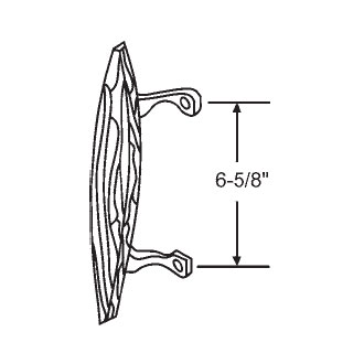 STB Sliding Glass Patio Door Interior Pull Handle, Black with Wood Handle, 6-5/8" Screw Holes