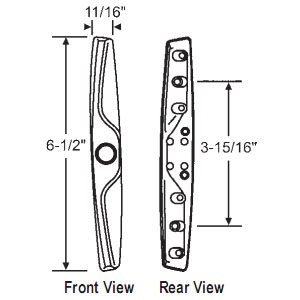 STB Sliding Glass Patio Door Outside Pull for Internal Locking Handle Set, Aluminum, 3-15/16" Screw Holes